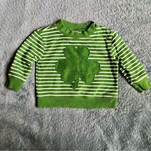 Carter's Green Striped sweater Shamrock